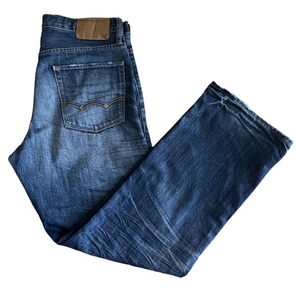 American Eagle Men’s Bootcut Distressed Jeans Size 30 x 30 - Picture 1 of 7